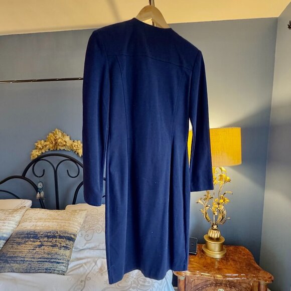 Adrienne Vittadini NWT Navy w Gold Buttons Long Sleeved Dress - Picture 4 of 16